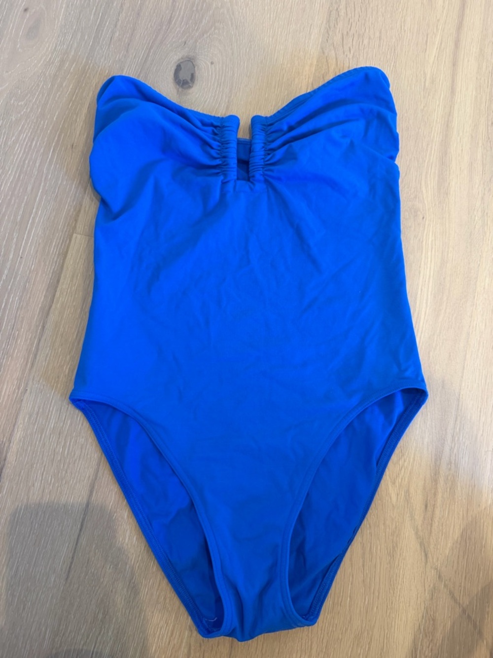 Strapless One-Piece Swimsuit in Bright Blue